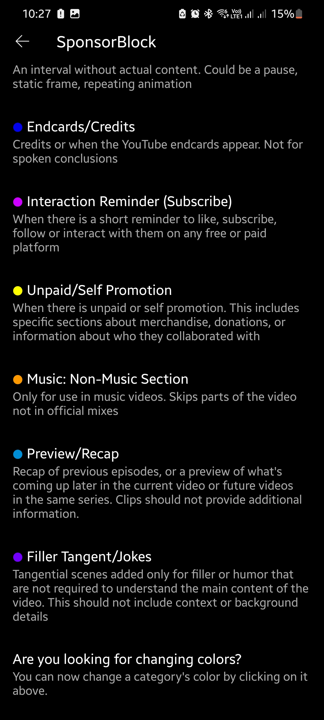 Advanced SponsorBlock Options